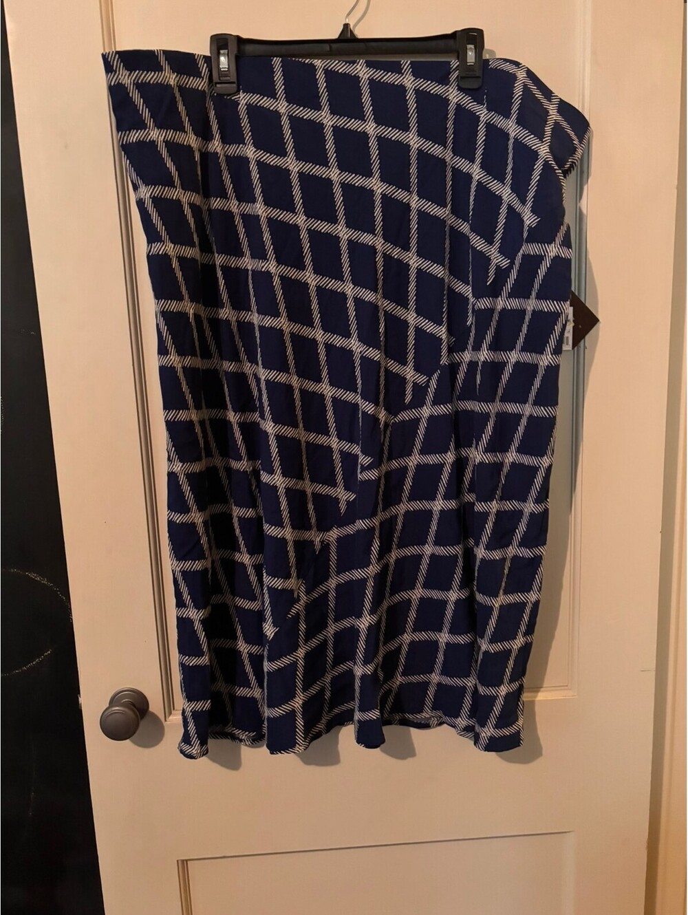 Ava & Viv Women's Plus Size 2X Blue and White Patterned Skirt